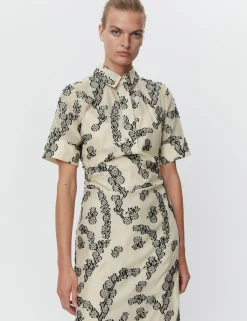 Joanna - Floral Jacquard - ALMOND OIL